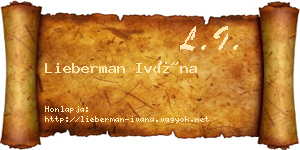 Lieberman Ivána névjegykártya